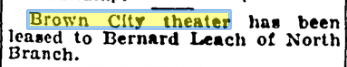 Brown City Theater - Sept 1929 Article Flint Journal (newer photo)